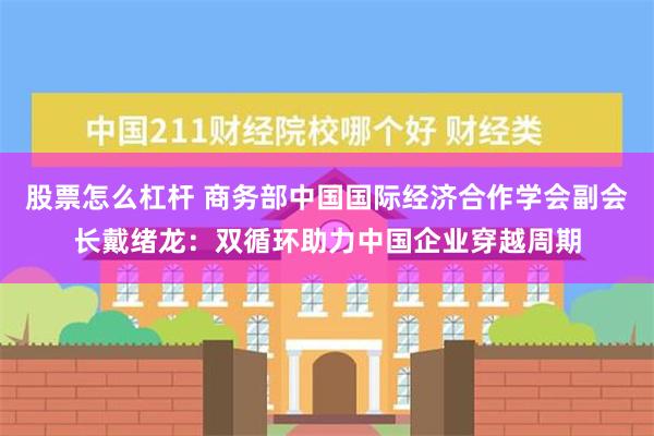 股票怎么杠杆 商务部中国国际经济合作学会副会长戴绪龙：双循环助力中国企业穿越周期