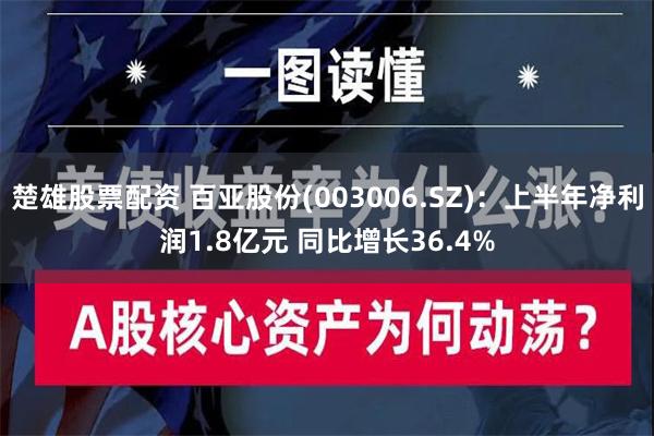 楚雄股票配资 百亚股份(003006.SZ)：上半年净利润1.8亿元 同比增长36.4%